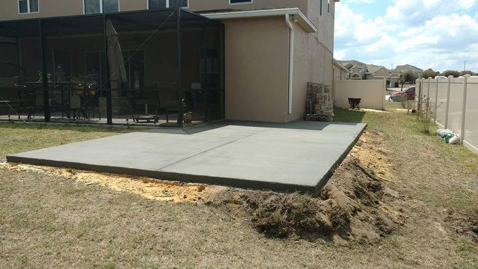Slab poured under a screened porch